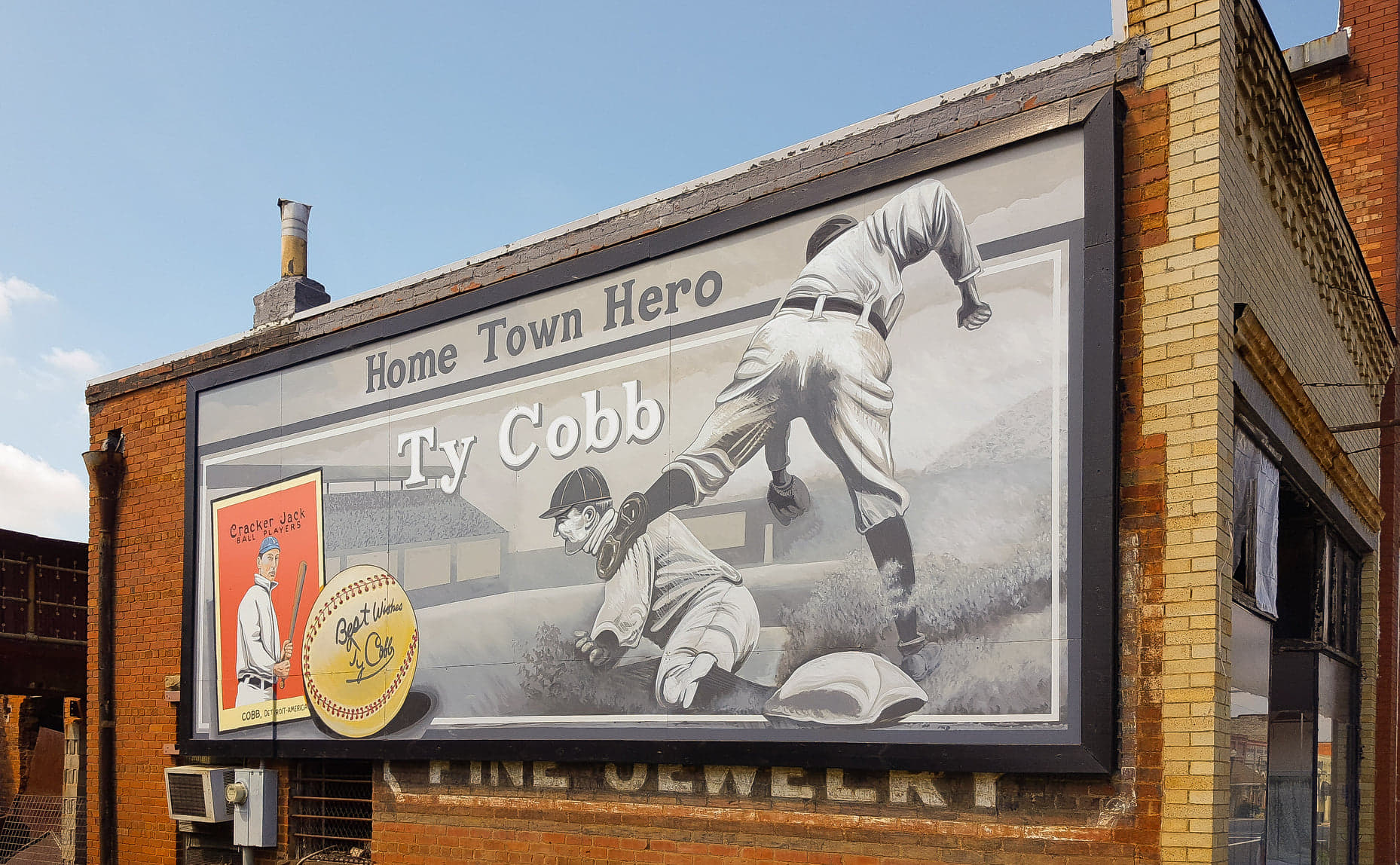 Ty Cobb and 'Shoeless' Joe Jackson, American baseball players Wall